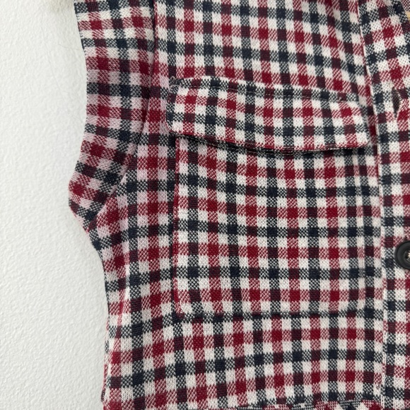 Zara Girls Red White Blue Check Dress Short Sleeves 2 Pockets Button Size 11-12 - Picture 5 of 7